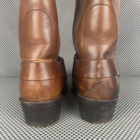 Double H Harness Boots Womens 11.5 Brown Leather Biker Motorcycle Western - Picture 11 of 15